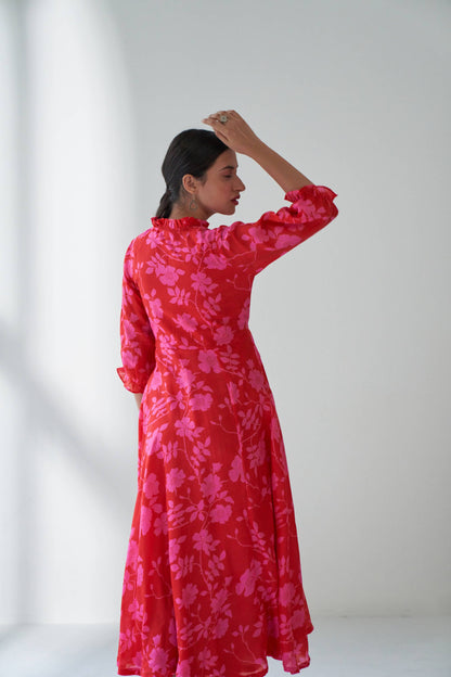 Rangrez Hot Pink Flared Dress