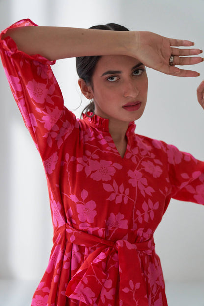 Rangrez Hot Pink Flared Dress