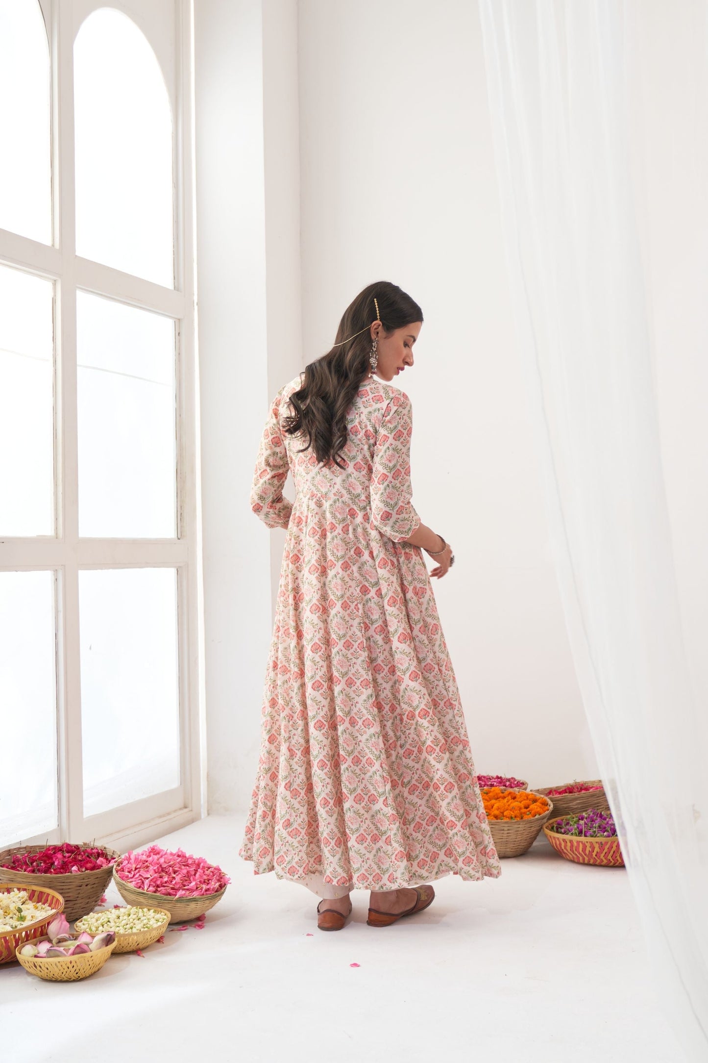 Ikaya Ivory Embroidered Anarkali Set