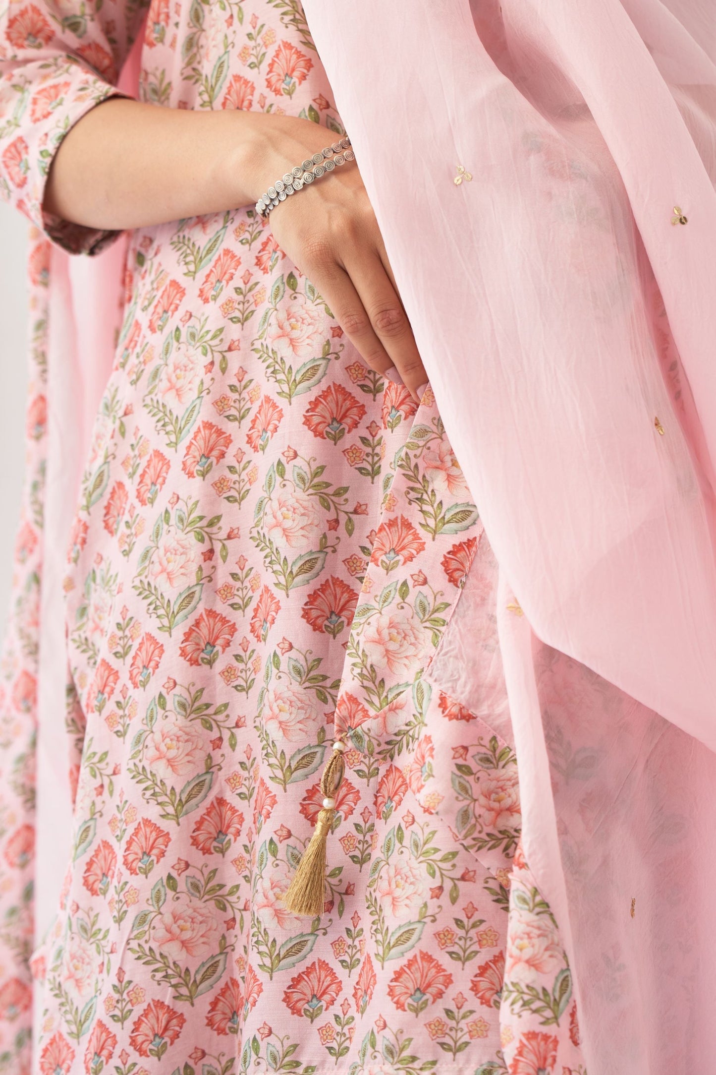 Ikaya Pink Embroidered Sharara Set