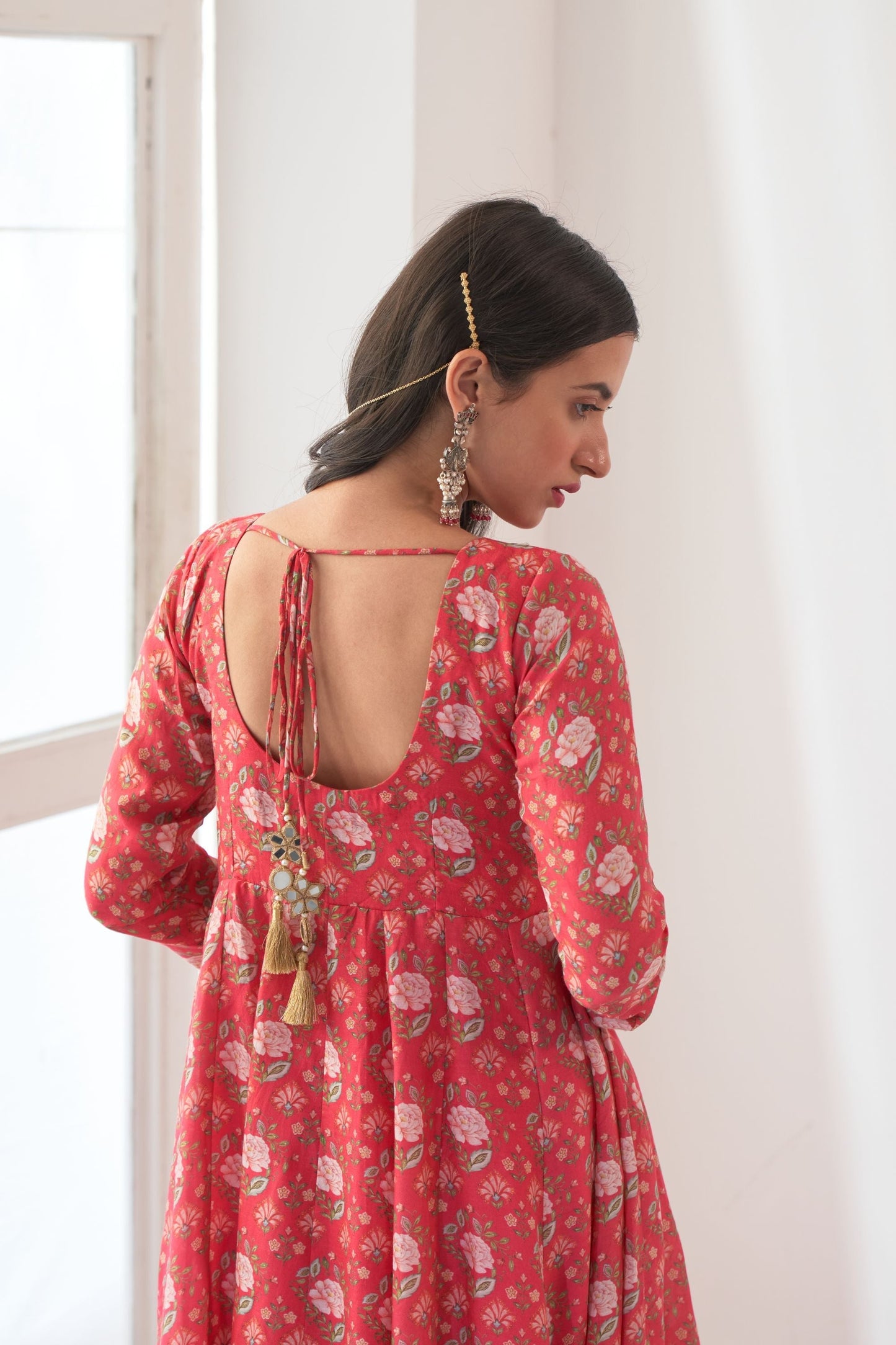 Ikaya Hot Pink Embroidered Anarkali Set
