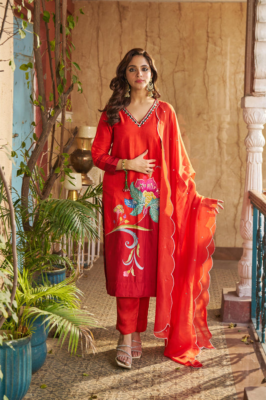 Sitarah Orange Kurta Set