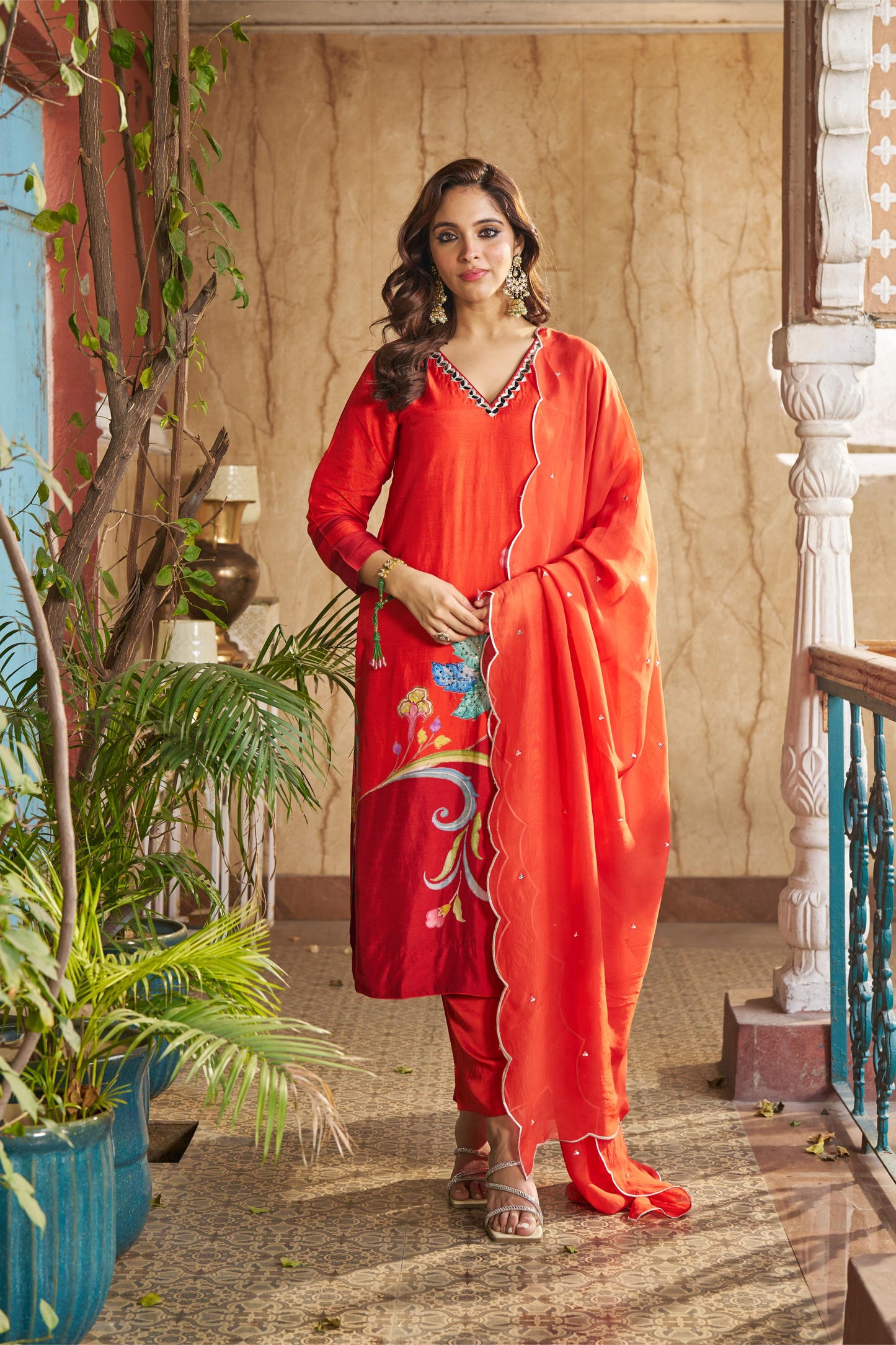 Sitarah Orange Kurta Set