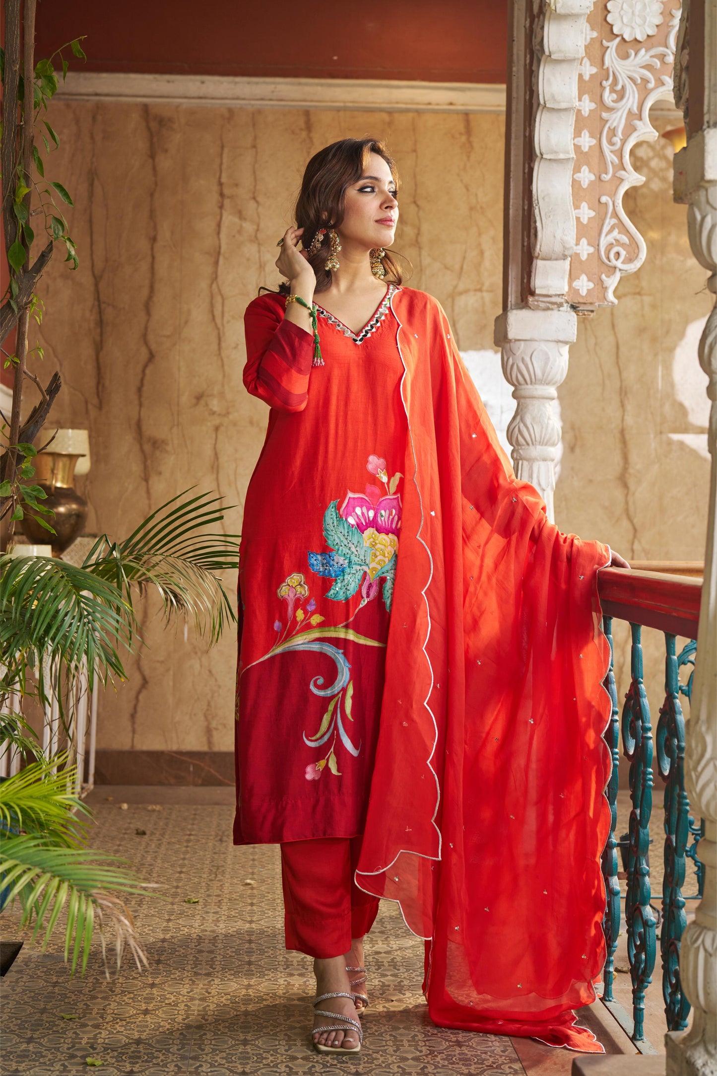 Sitarah Orange Kurta Set