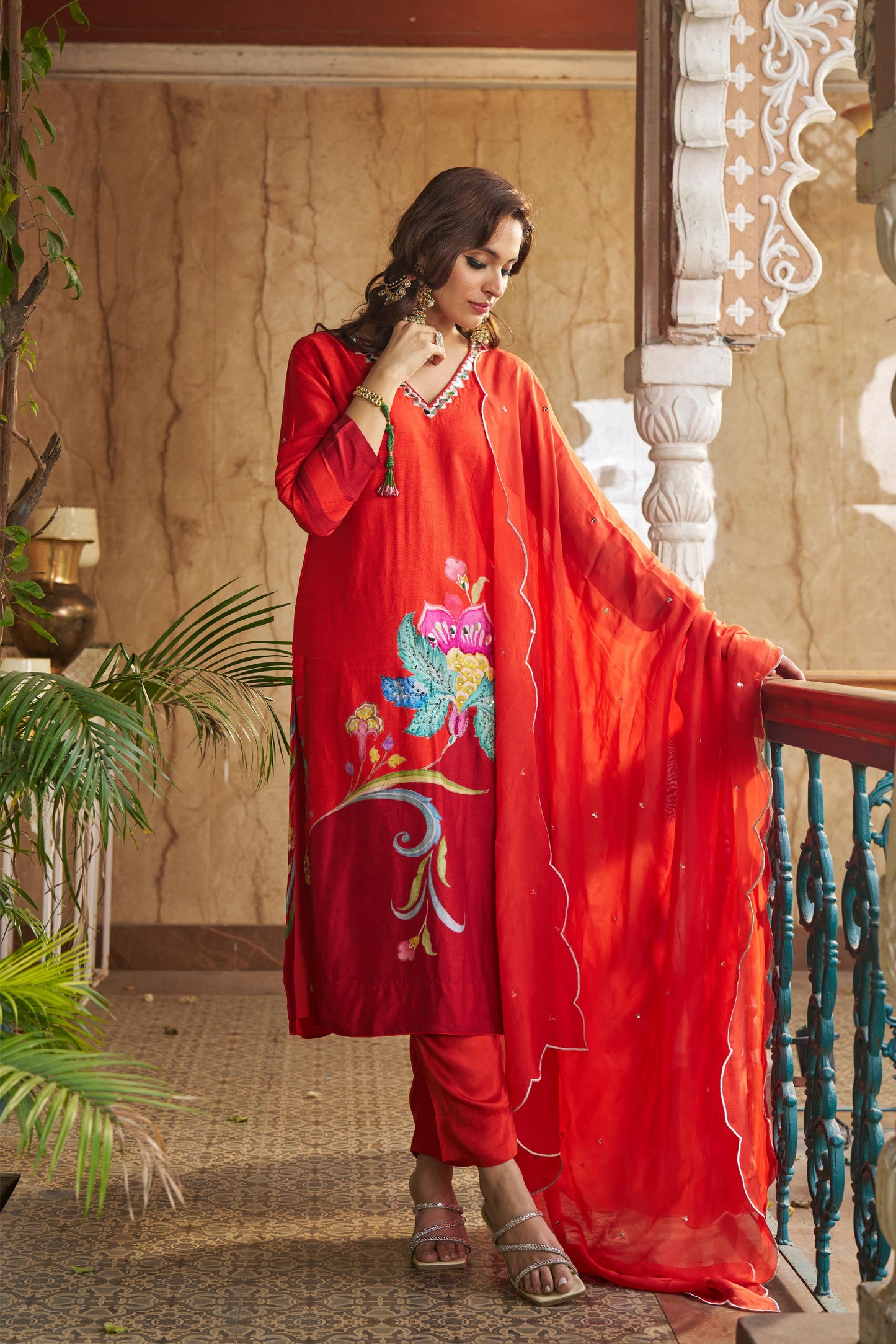 Sitarah Orange Kurta Set