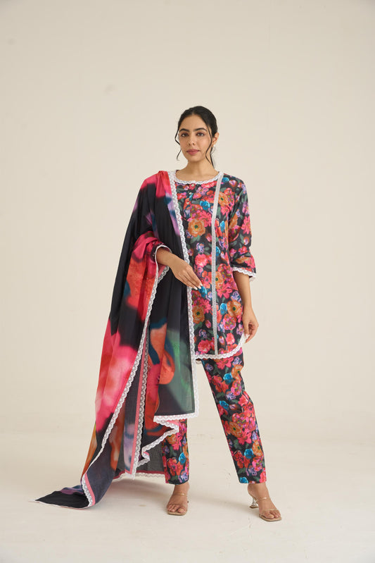 Midnight Spring Dusk Cotton Kurta Set