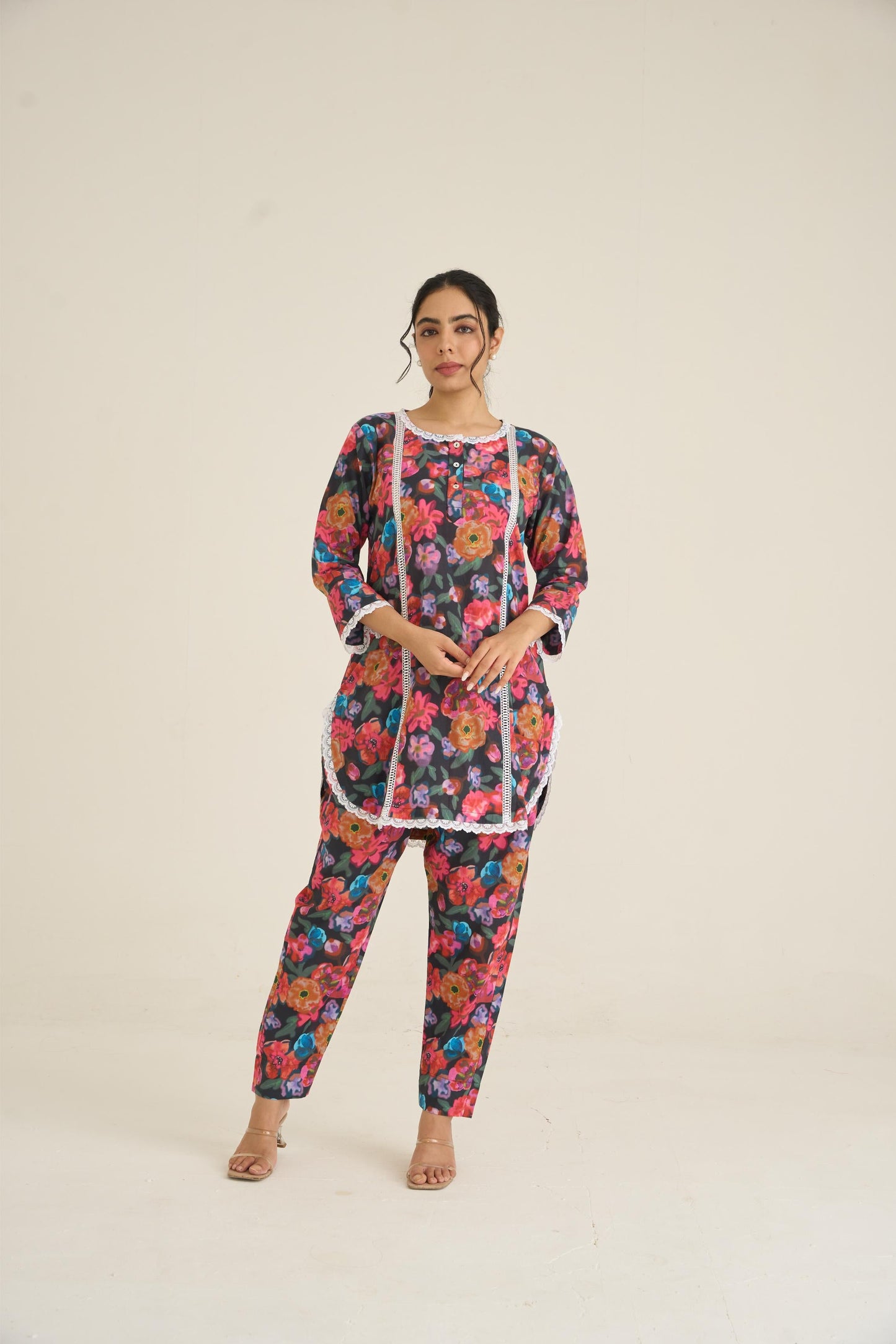 Midnight Spring Dusk Cotton Kurta Set