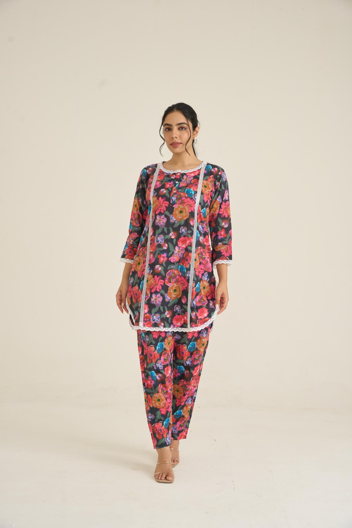 Midnight Spring Dusk Cotton Kurta Set