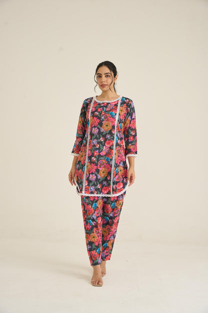Midnight Spring Dusk Cotton Kurta Set