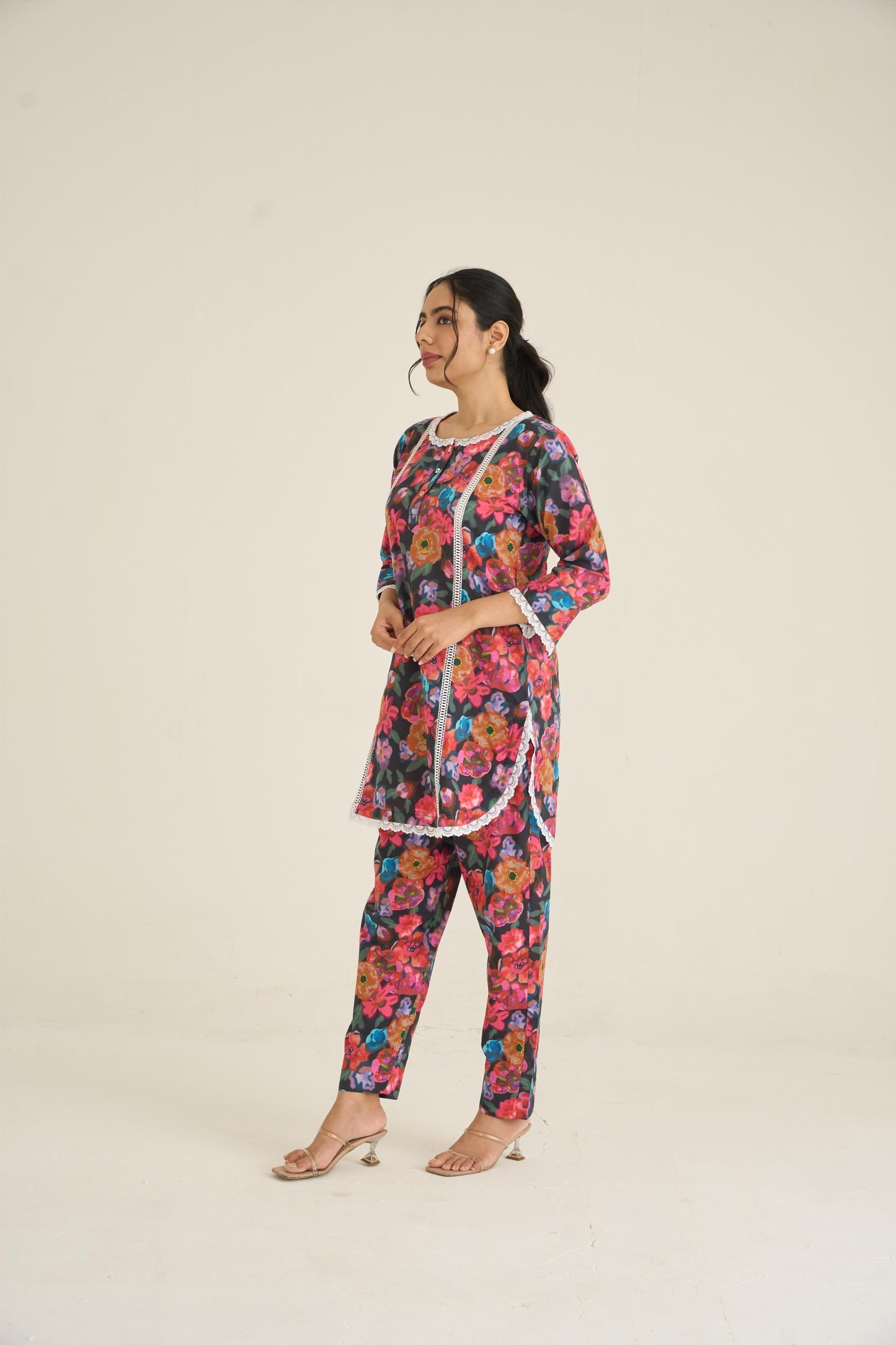 Midnight Spring Dusk Cotton Kurta Set