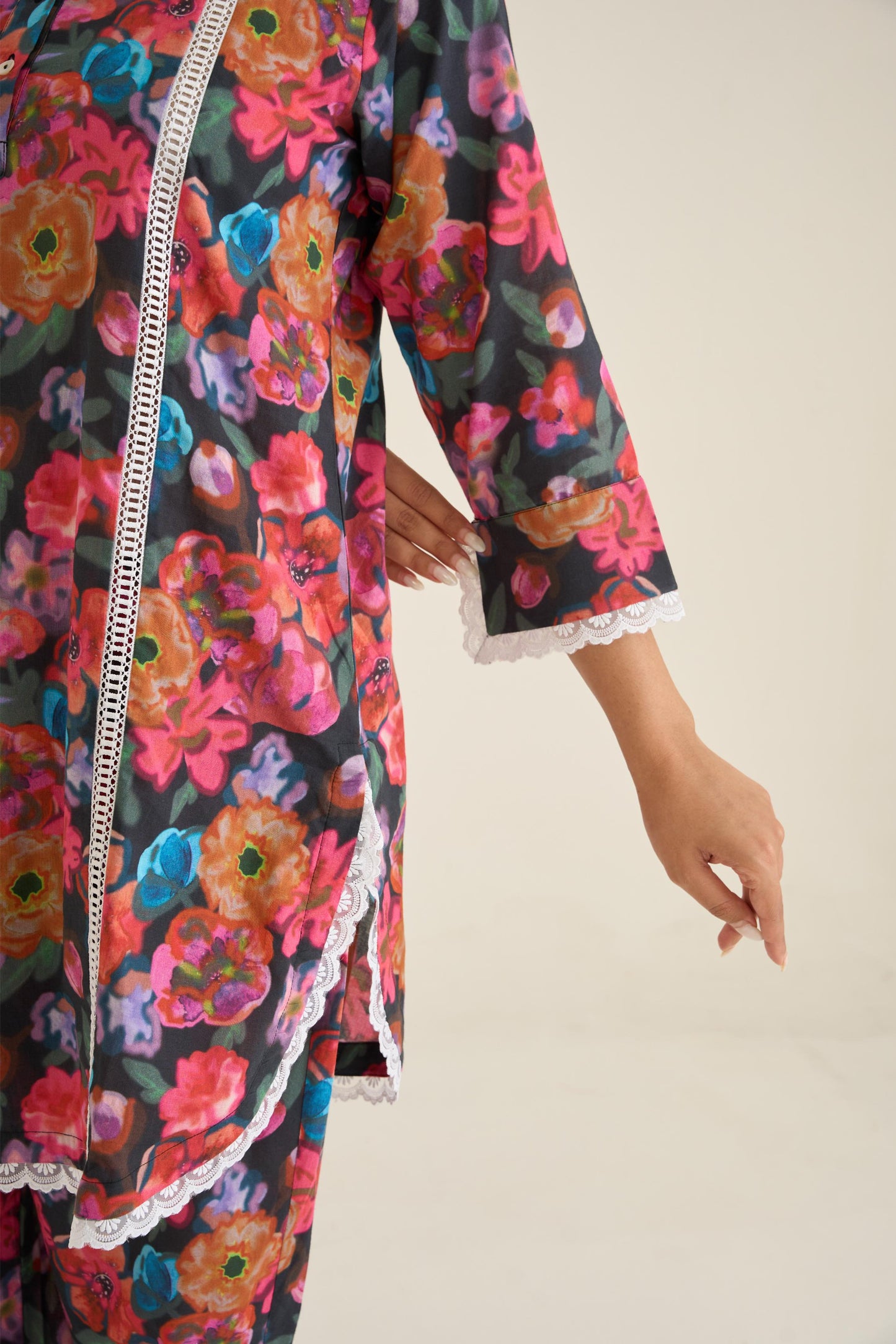 Midnight Spring Dusk Cotton Kurta Set